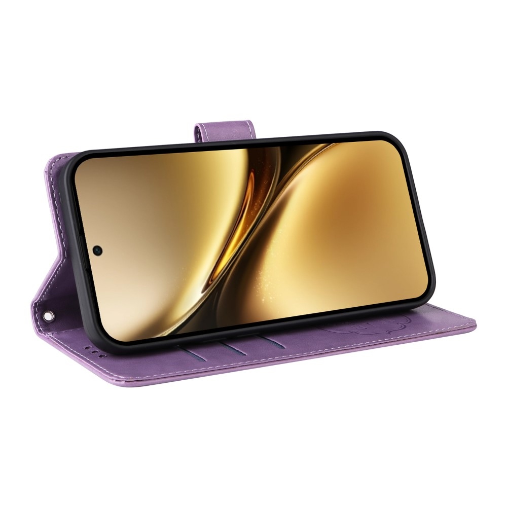 Flowery knížkové pouzdro na Vivo X200 Pro 5G - fialové