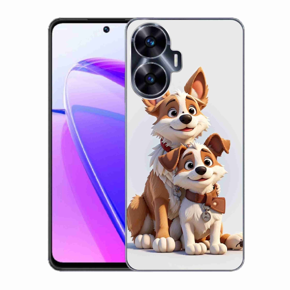 Gelový kryt mmCase na Realme C55 - kreslení psi