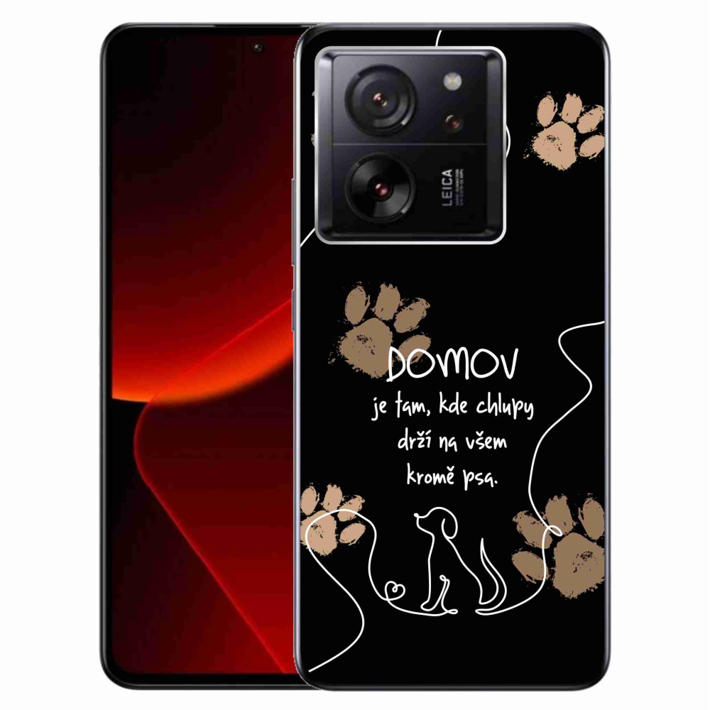 Gelový kryt mmCase na Xiaomi 13T/13T Pro - psí motiv černé pozadí