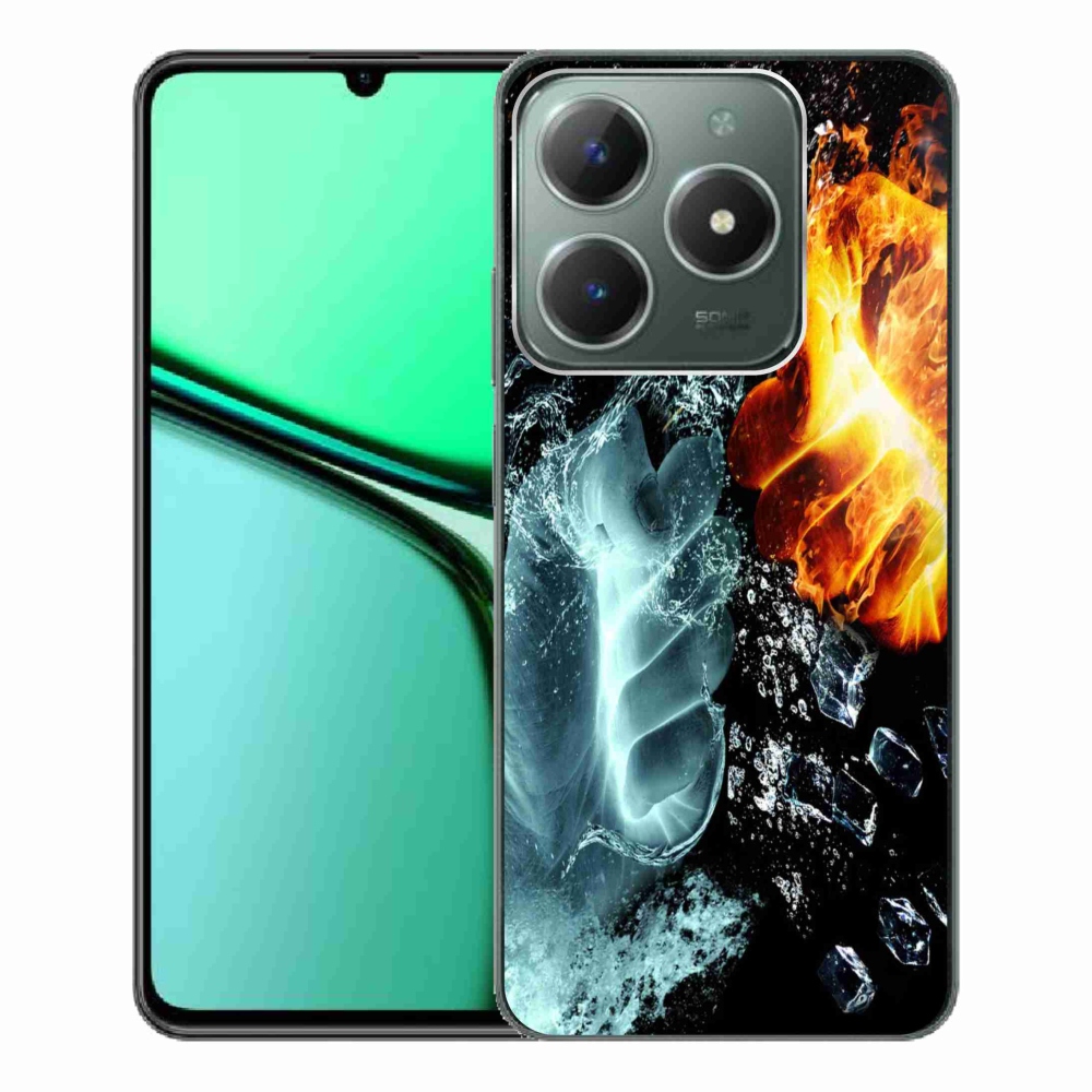 Gelový kryt mmCase na Realme C61 - voda a oheň