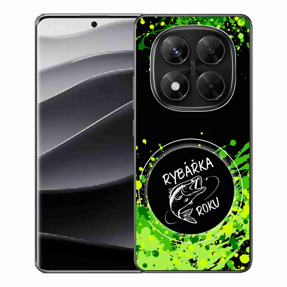 Gelový kryt mmCase na Xiaomi Redmi Note 14 Pro 5G/Poco X7 5G - rybářka roku černé pozadí