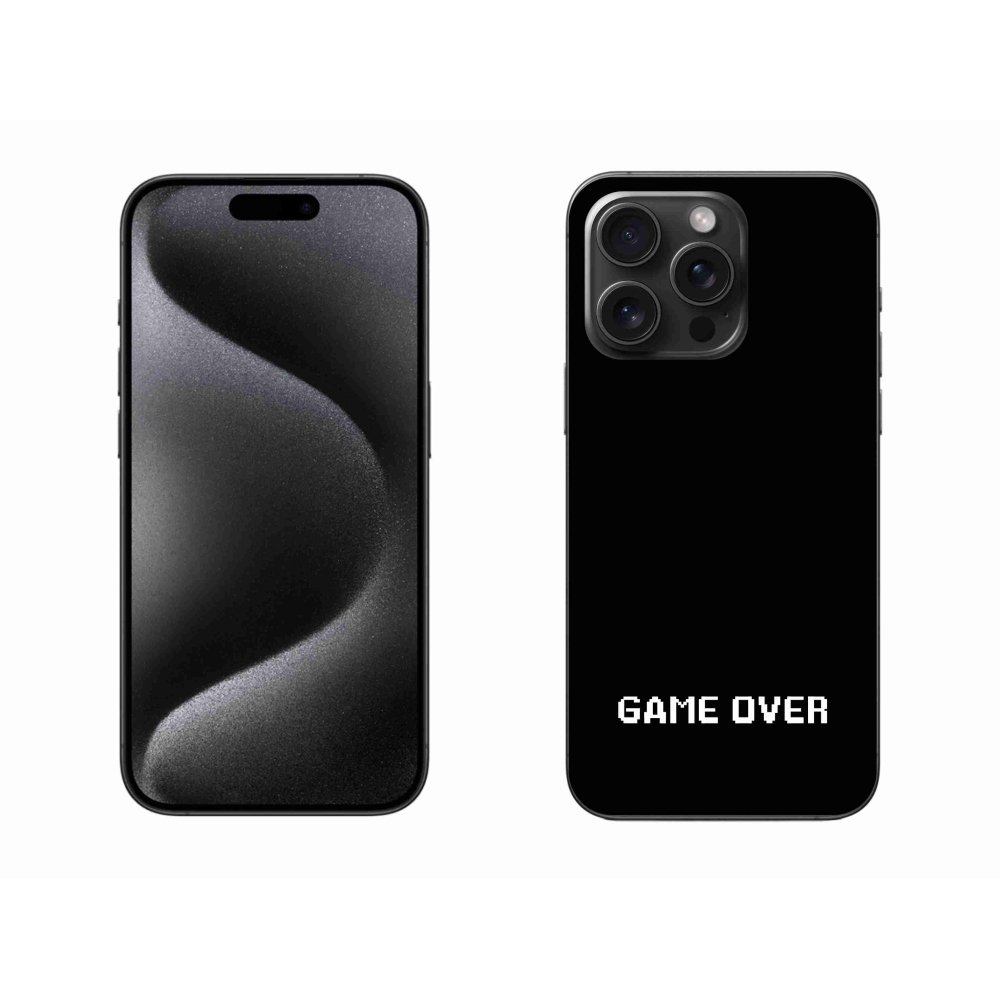 Gelový kryt mmCase na iPhone 15 Pro Max - game over černé pozadí