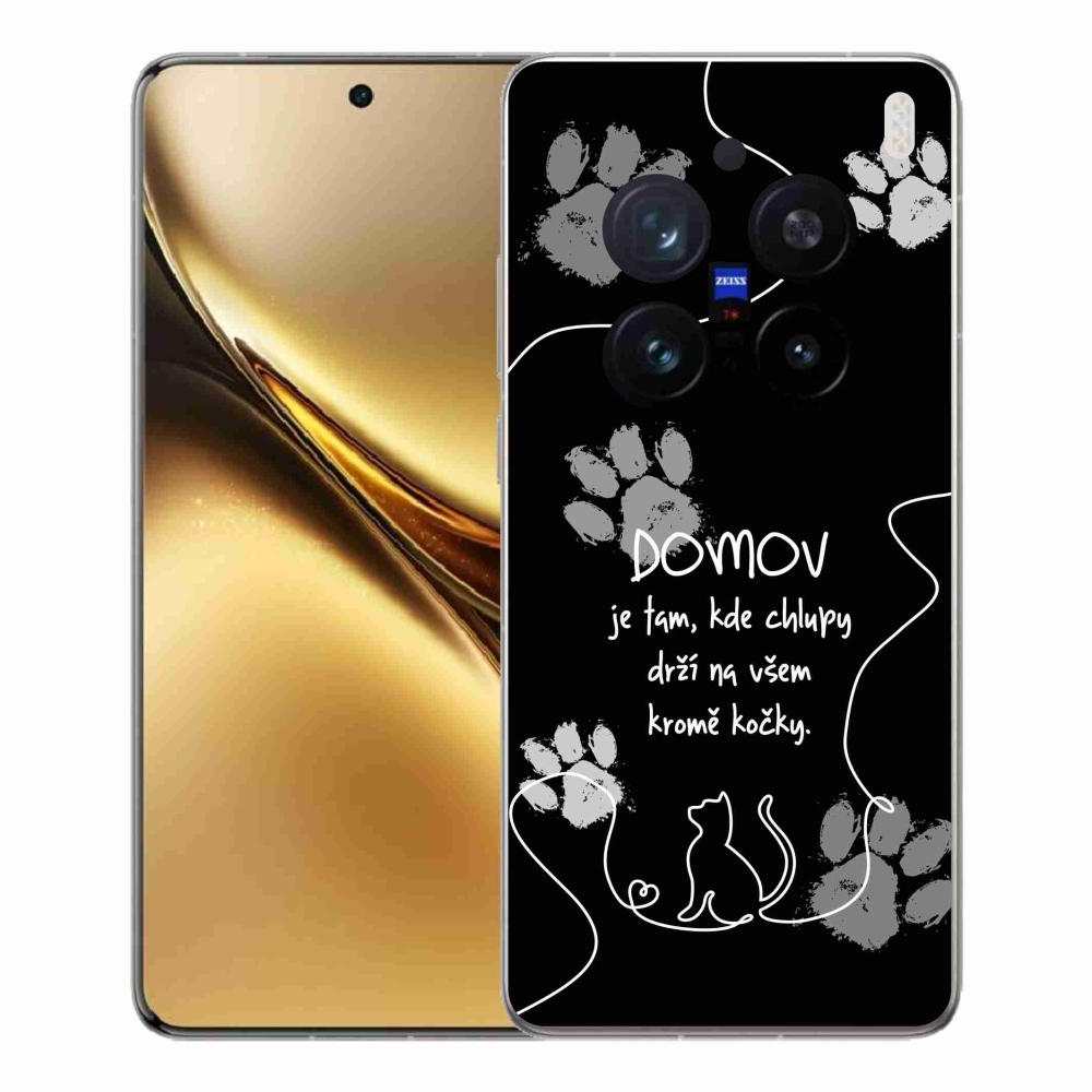 Gelový kryt mmCase na Vivo X200 Pro 5G - kočičí motiv černé pozadí