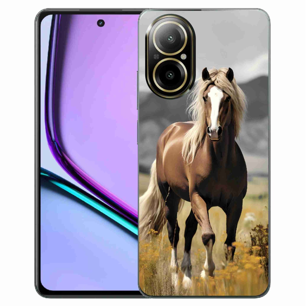 Gelový kryt mmCase na Realme C67 - hnědý kůň 1