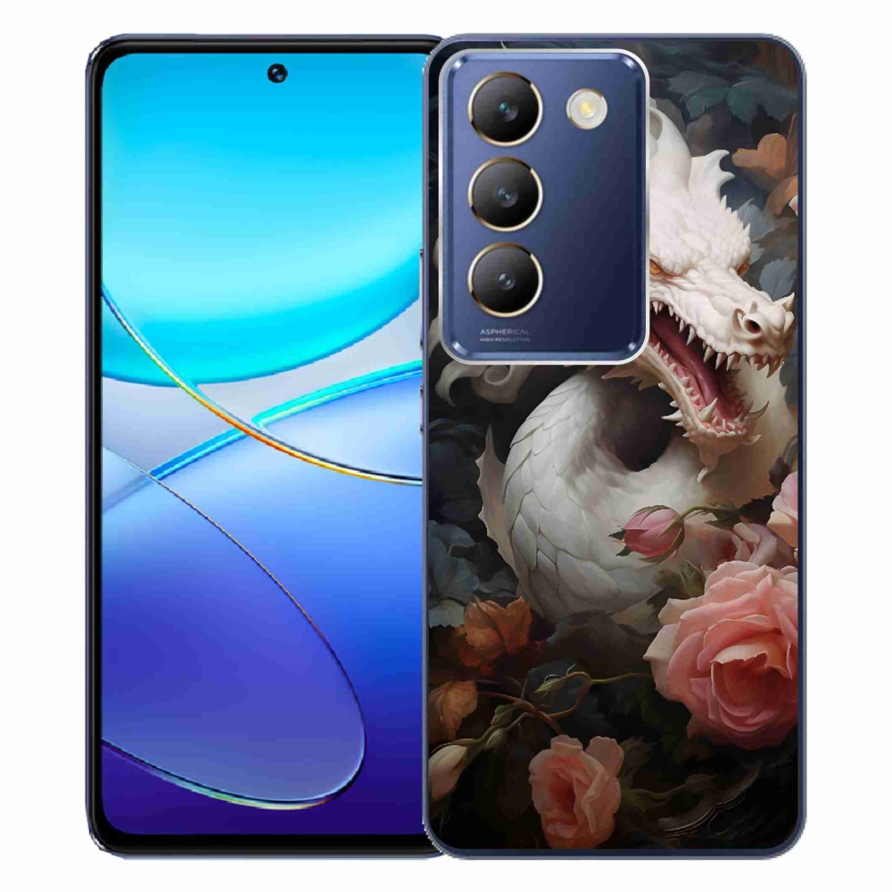 Gelový kryt mmCase na Vivo V40 SE 4G/5G - bílý drak