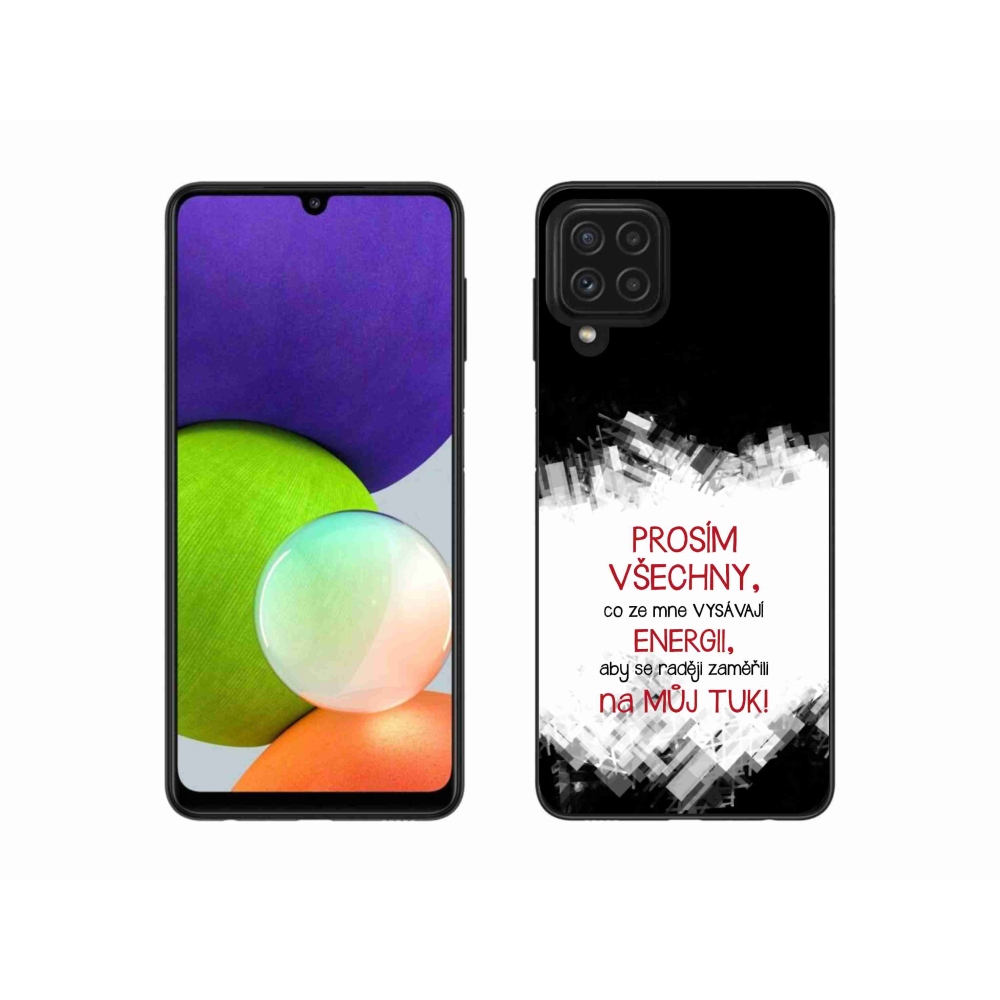 Gelový kryt mmCase na Samsung Galaxy A22 4G - vtipný text 1 červený