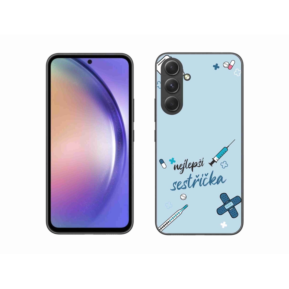 Gelový kryt mmCase na Samsung Galaxy A54 5G - nejlepší sestřička modré pozadí