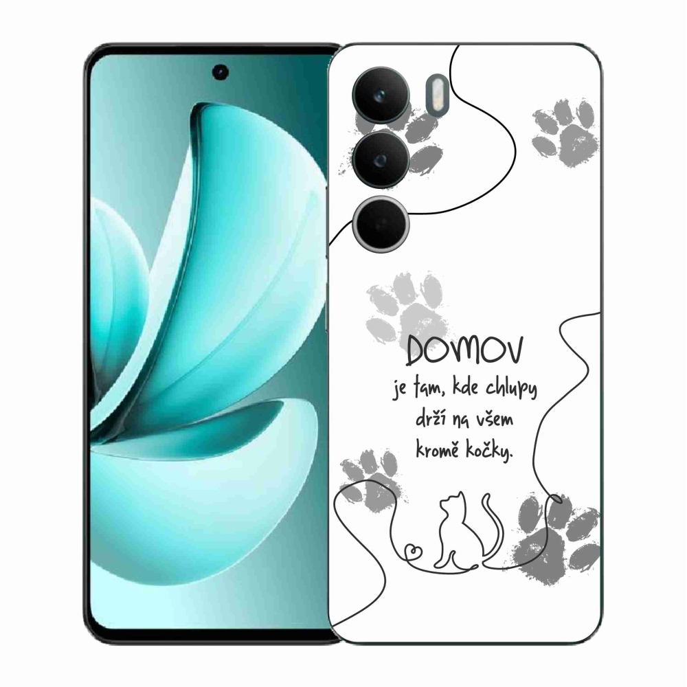 Gelový kryt mmCase na Realme C71 - kočičí motiv bílé pozadí