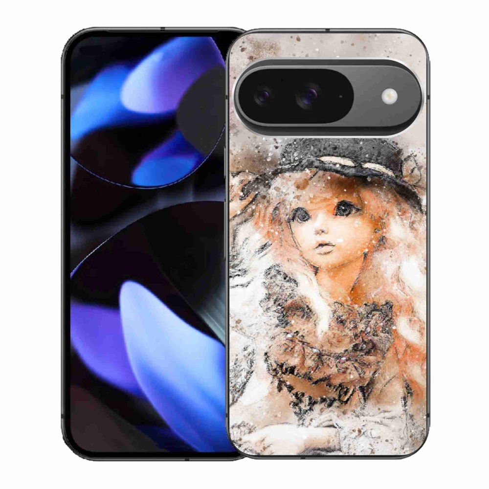 Gelový kryt mmCase na Google Pixel 9/9 Pro - holčička s kloboukem