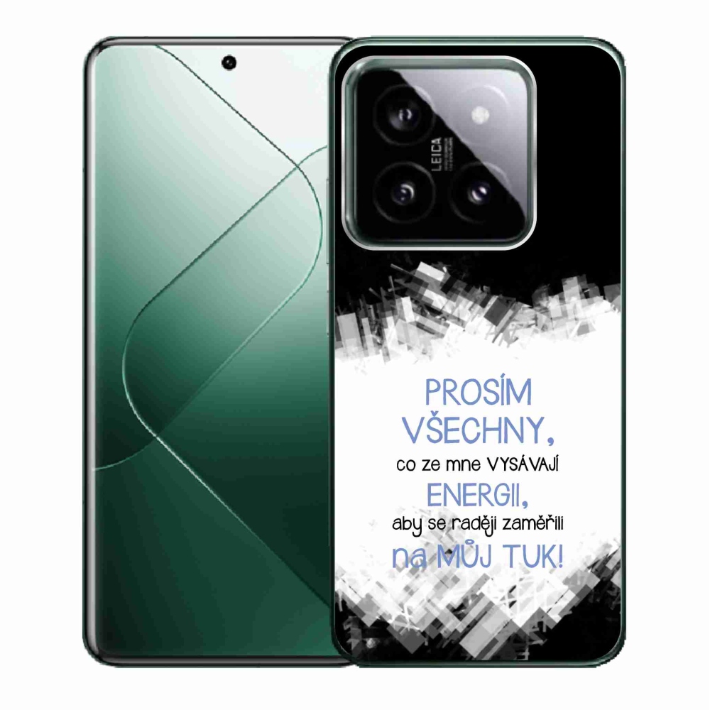 Gelový kryt mmCase na Xiaomi 14 - vtipný text 1 modrý