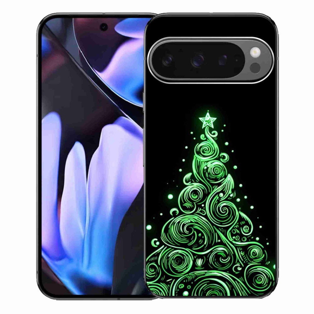 Gelový kryt mmCase na Google Pixel 9 Pro XL - neonový vánoční stromek 3