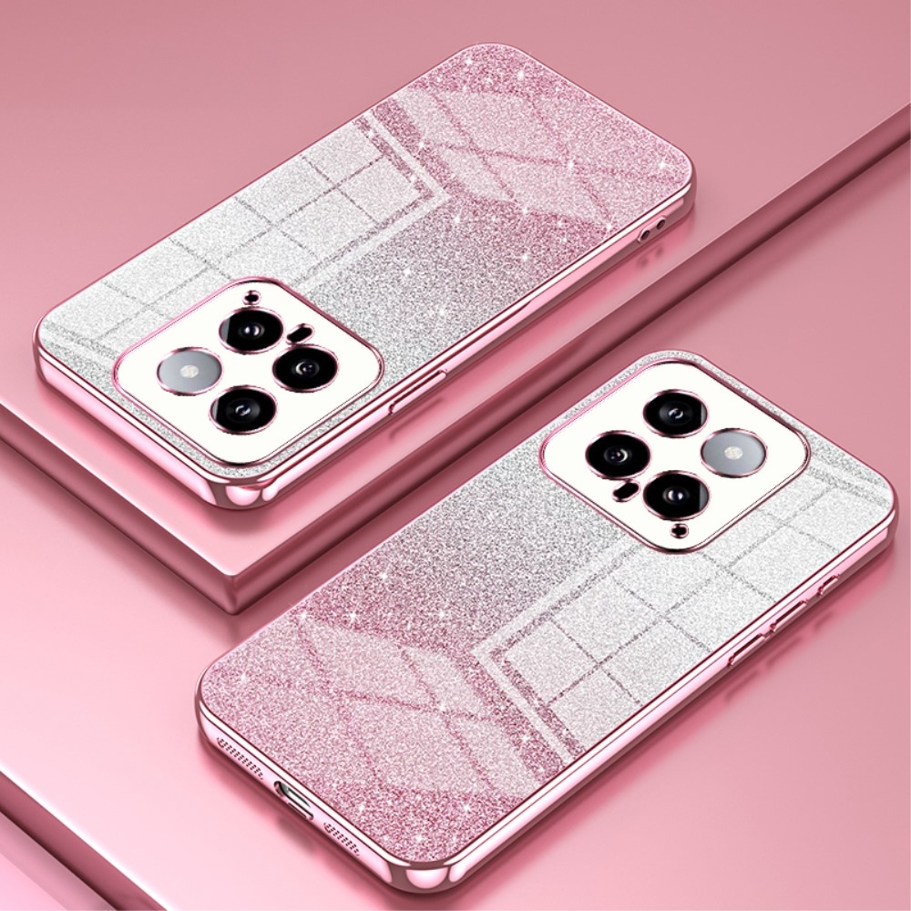 Cut gelový třpytivý obal na Xiaomi 14 - růžový