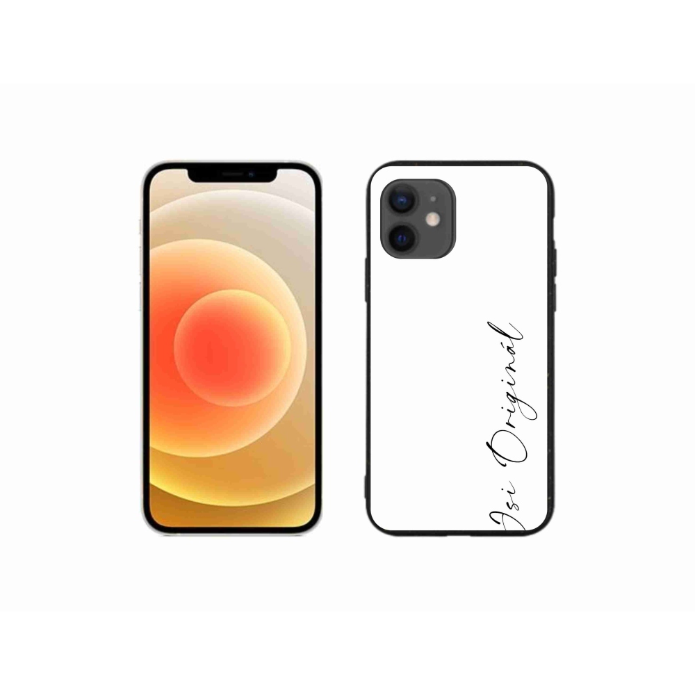 Gelový kryt mmCase na iPhone 12 mini - jsi originál bílé pozadí