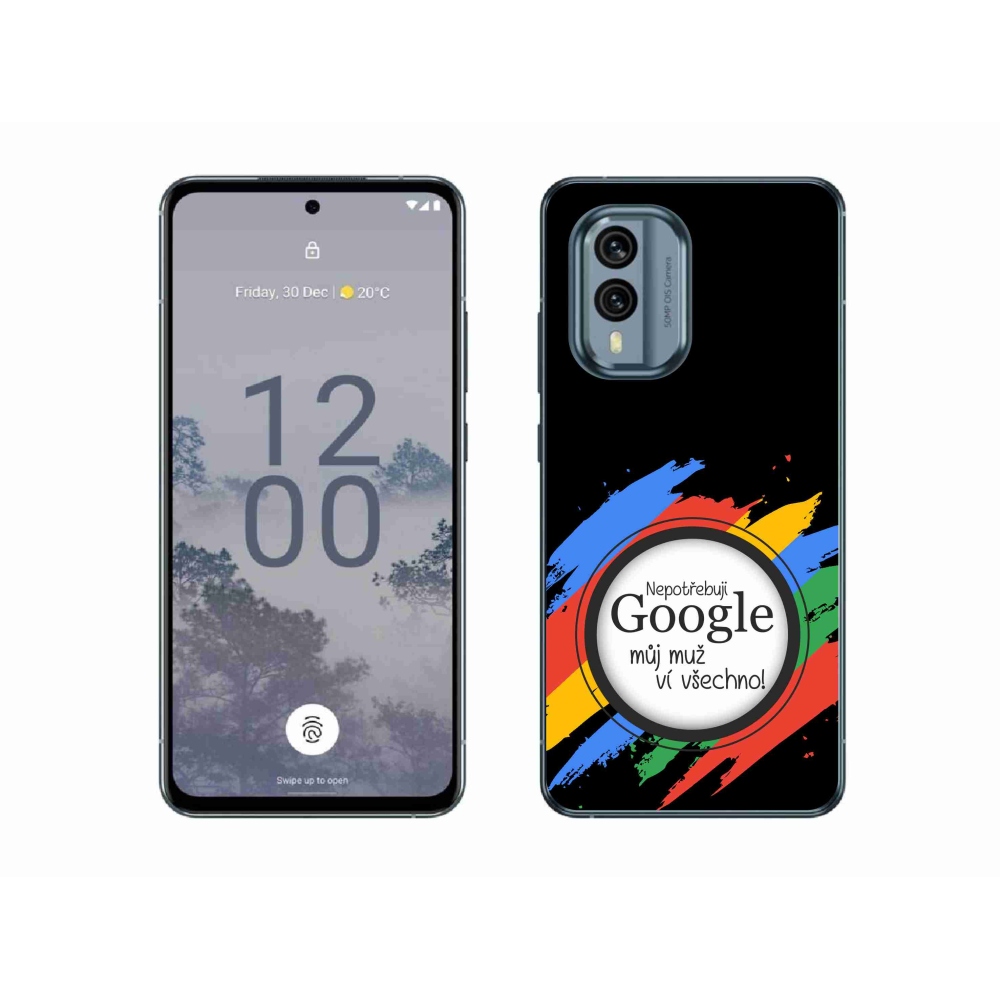 Gelový kryt mmCase na Nokia X30 5G - muž ví všechno černé pozadí