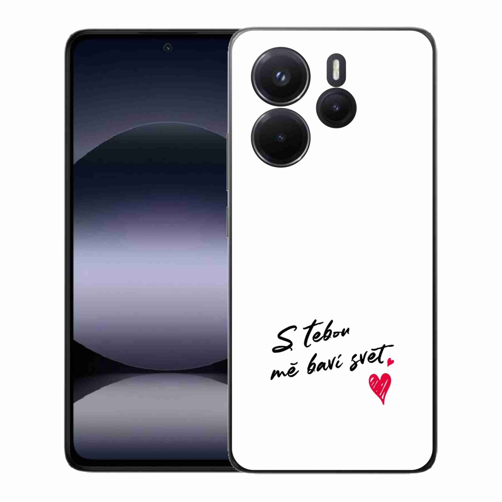 Gelový kryt mmCase na Xiaomi Redmi Note 14 - zamilovaný text 1 bílé pozadí