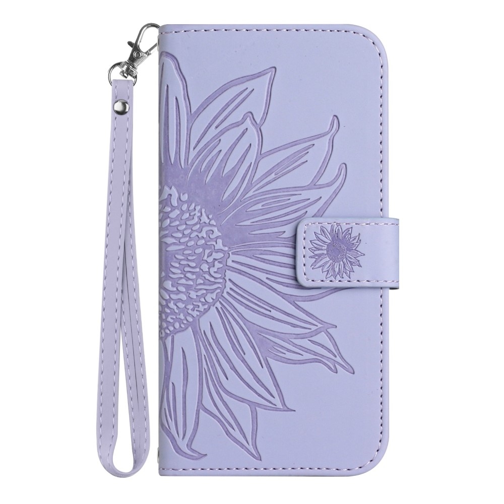 Sunflower knížkové pouzdro na Vivo X80 Lite - světlefialové