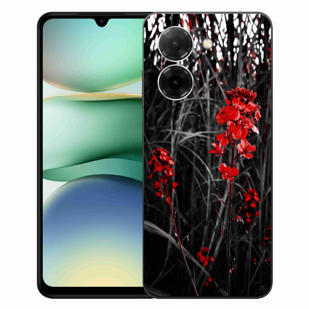 Gelový kryt mmCase na Xiaomi Redmi A5 (171.7x77.8x8.3mm) - červená rostlina