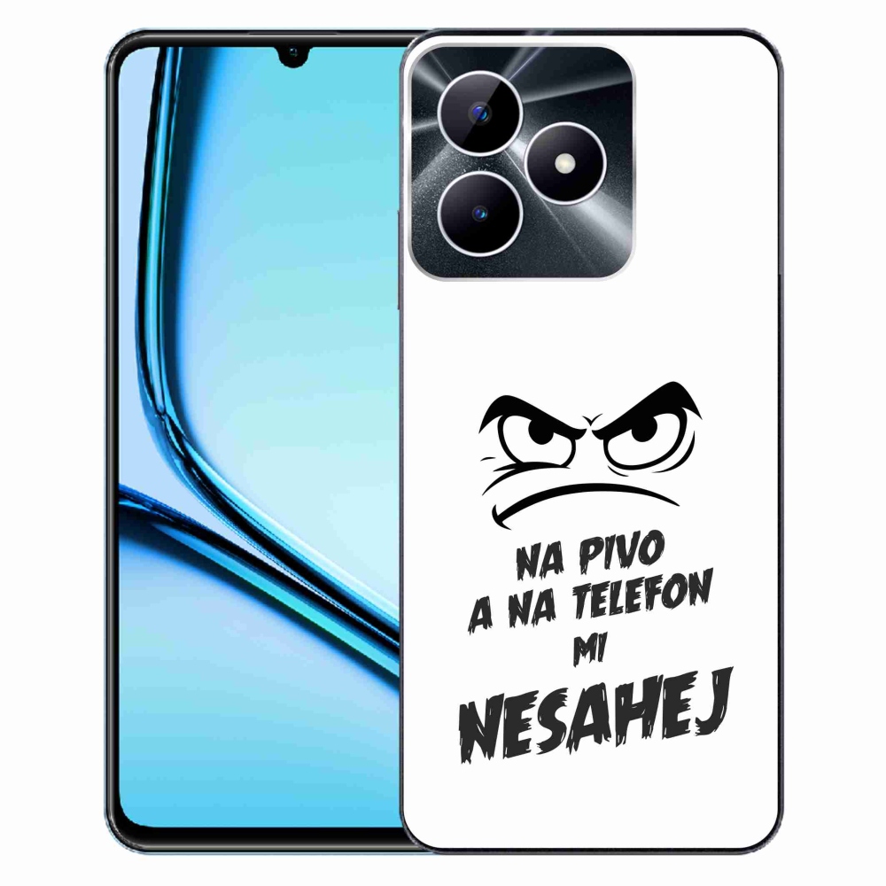 Gelový kryt mmCase na Realme Note 50 - pivní motiv 2 bílé pozadí