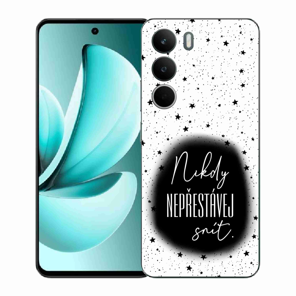 Gelový kryt mmCase na Realme C71 - citát 1 černobílé pozadí