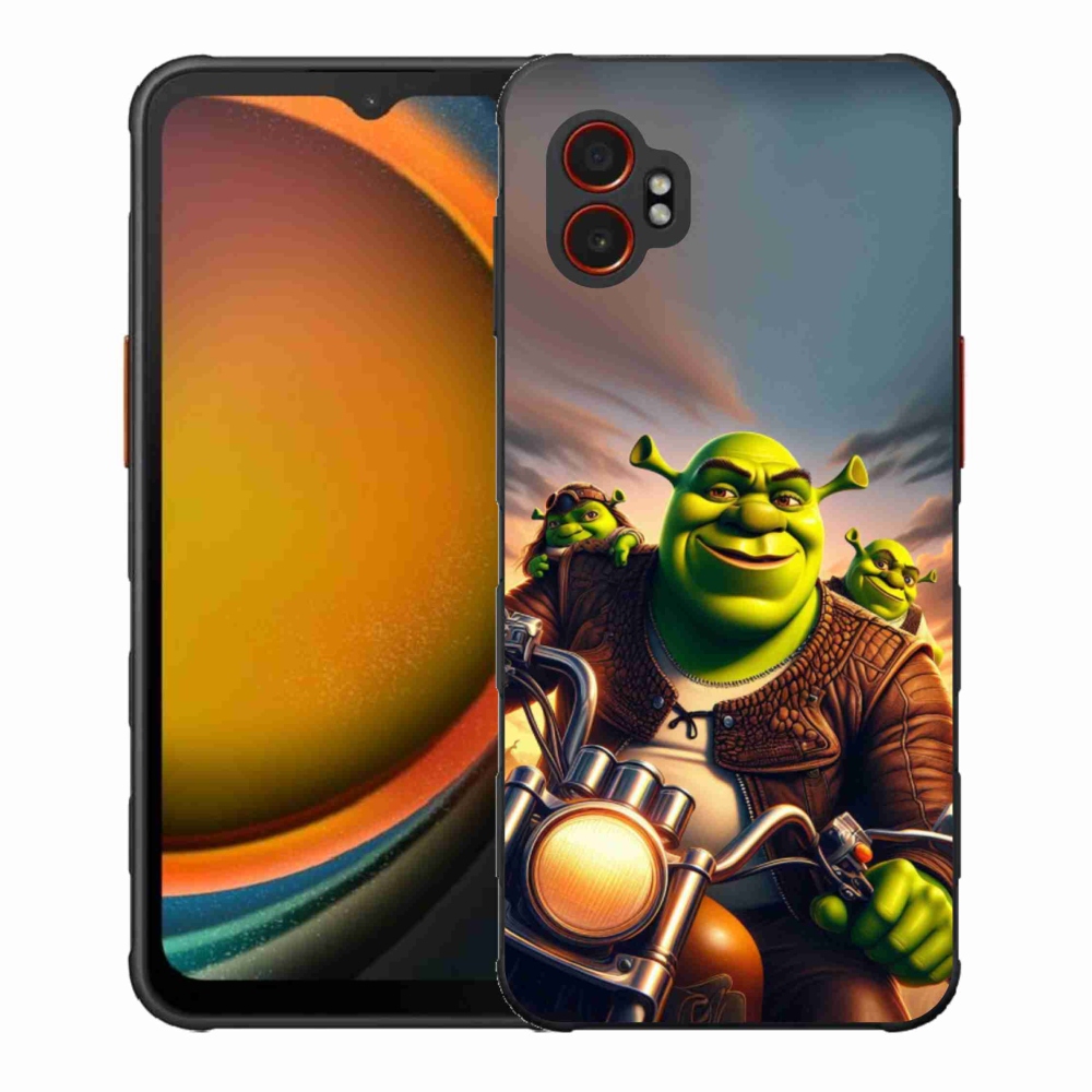 Gelový kryt mmCase na Samsung Galaxy Xcover 7 Pro - shrek na motorce