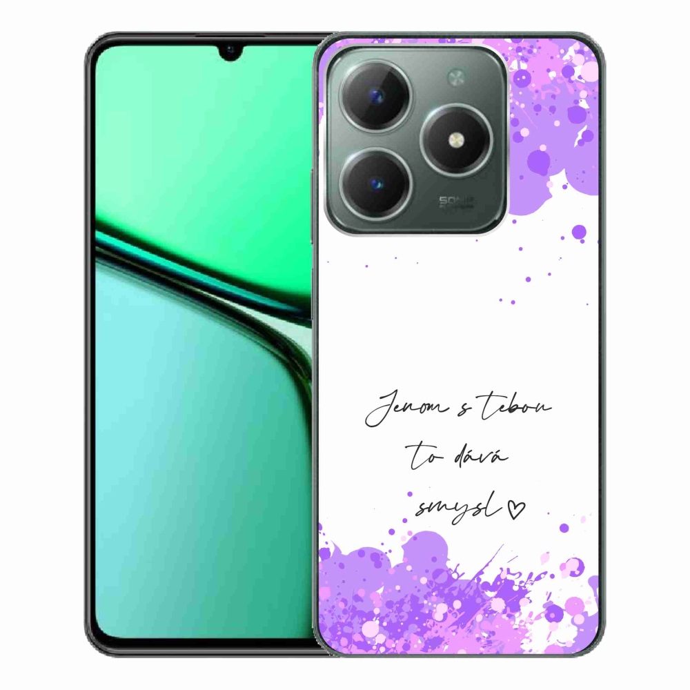 Gelový kryt mmCase na Realme C61 - zamilovaný text bílé pozadí