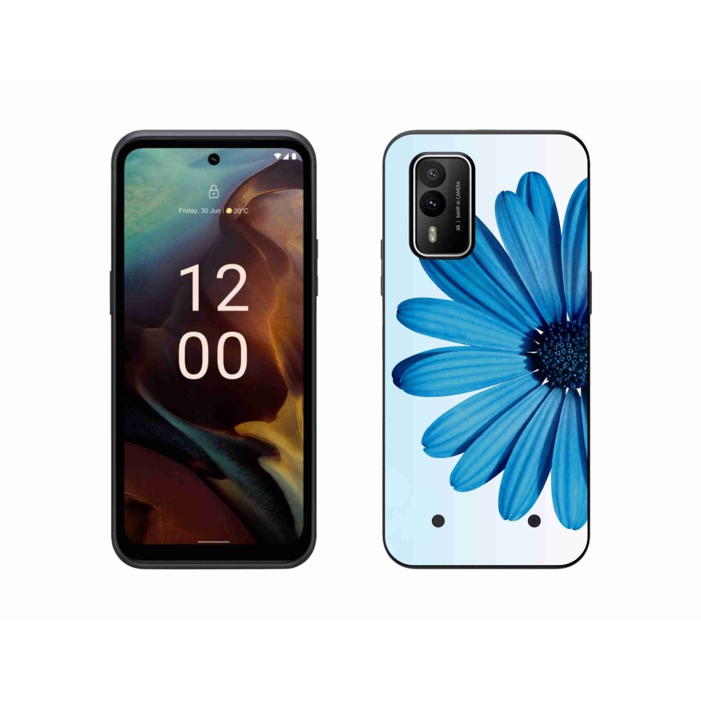 Gelový obal mmCase na Nokia XR21 - modrá kopretina