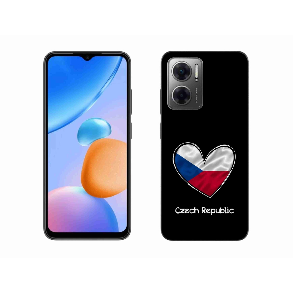 Gelový kryt mmCase na Xiaomi Redmi 10 5G - vlajka srdce černé pozadí