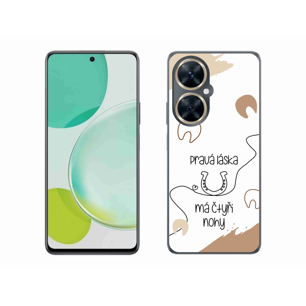 Gelový kryt mmCase na Huawei Nova 11i - koňský motiv bílé pozadí
