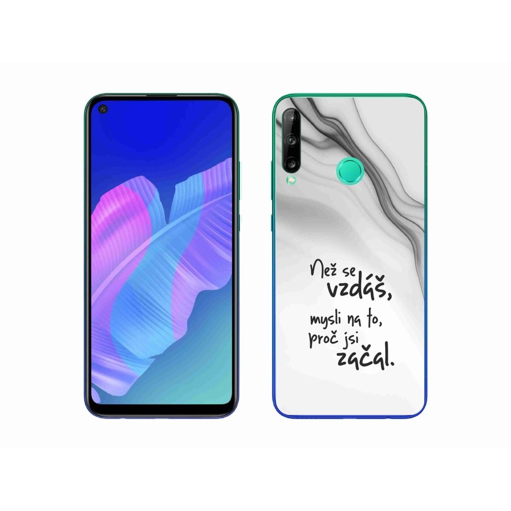 Gelový kryt mmCase na Huawei P40 Lite E - citát 2 bílé pozadí