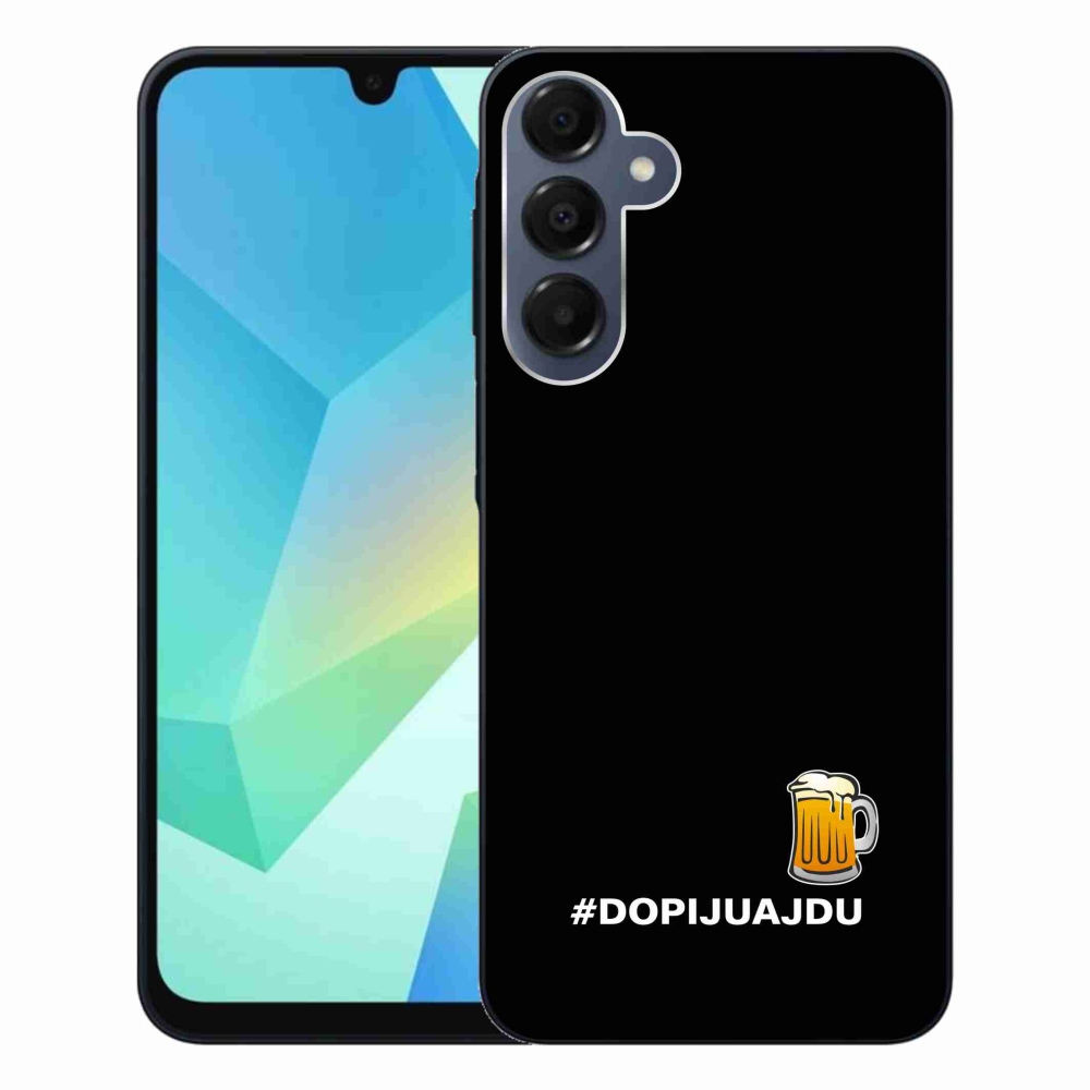 Gelový kryt mmCase na Samsung Galaxy A16 4G/5G - pivní motiv 1 černé pozadí