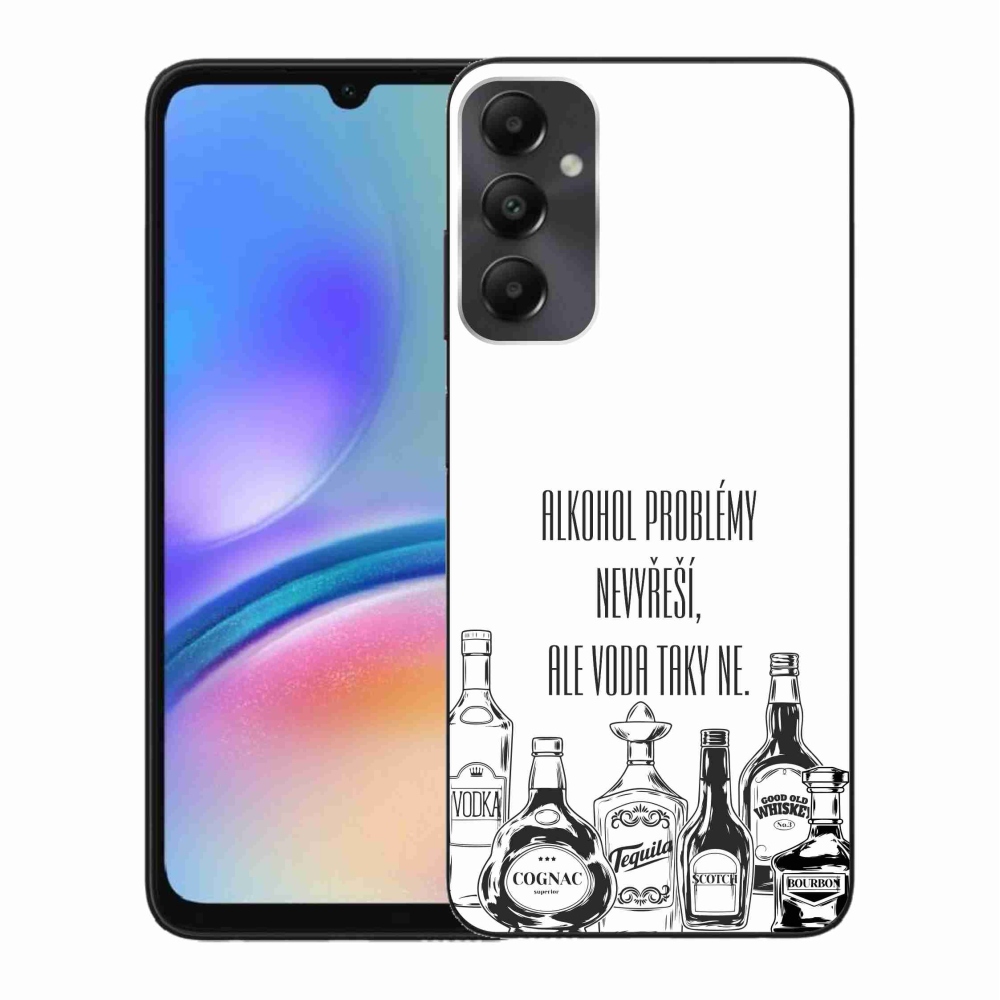 Gelový kryt mmCase na Samsung Galaxy A05s - vtipný text bílé pozadí