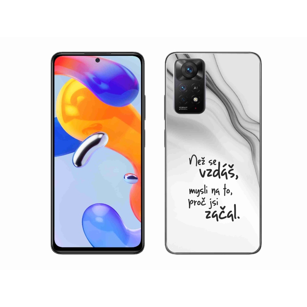 Gelový kryt mmCase na Xiaomi Redmi Note 11 Pro 4G/5G - citát 2 bílé pozadí