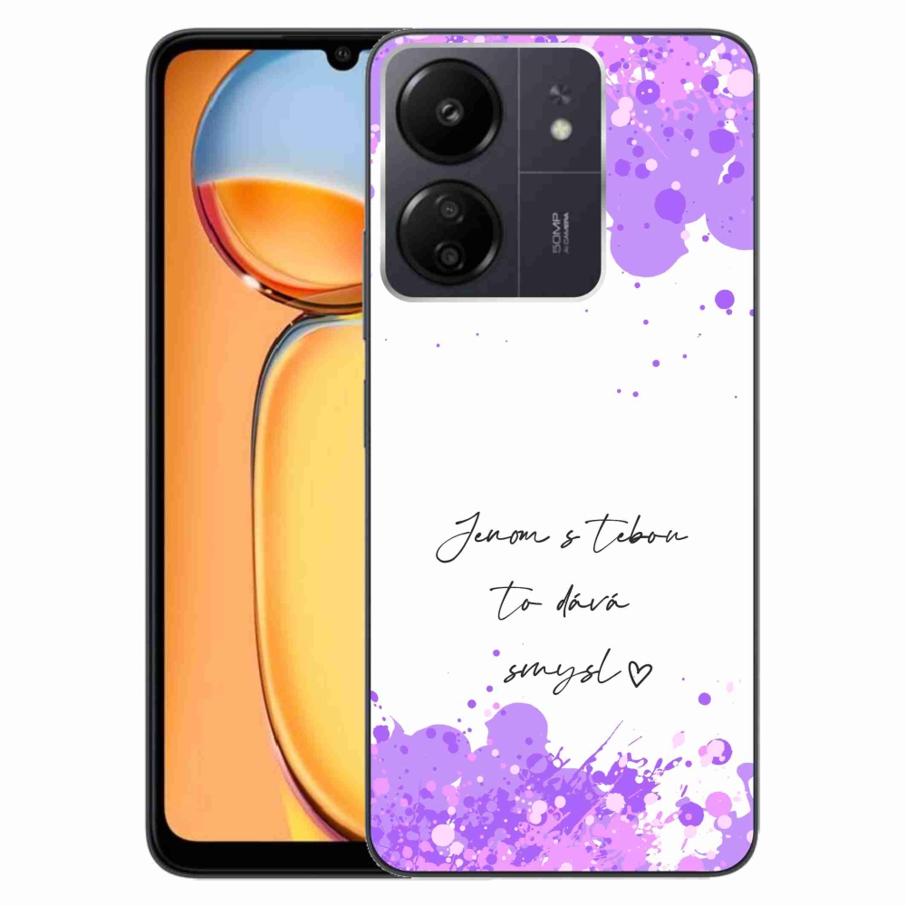 Gelový kryt mmCase na Xiaomi Poco C65/Redmi 13C - zamilovaný text bílé pozadí