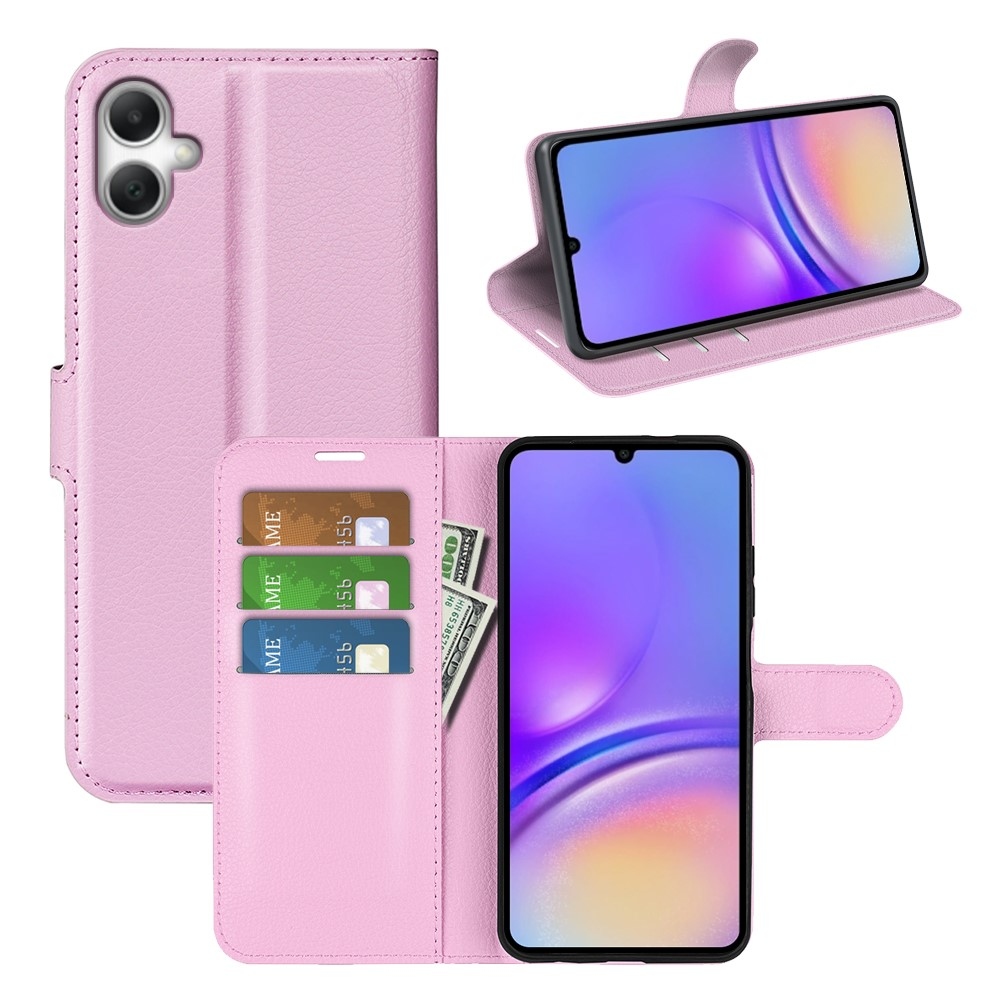 Litchi knížkové pouzdro na Samsung Galaxy A07 4G - růžové