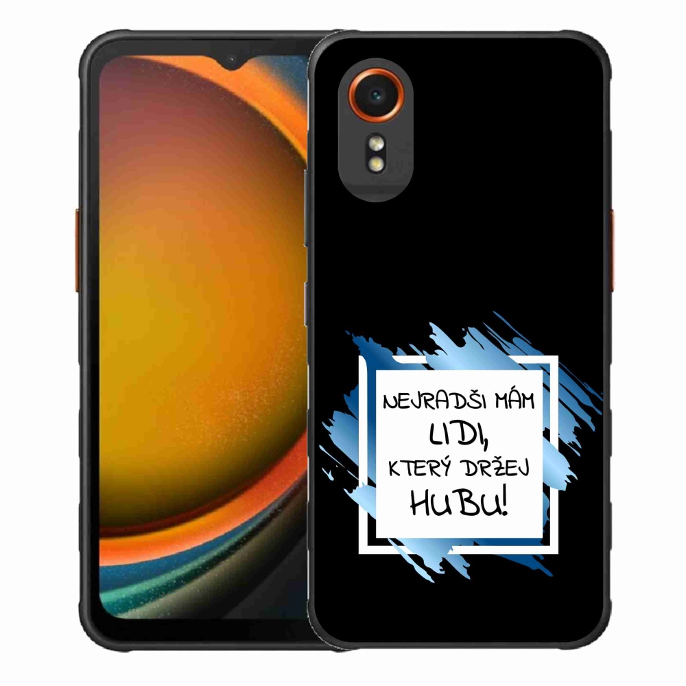 Gelový kryt mmCase na Samsung Galaxy Xcover 7 - vtipný text 7 bíločerné pozadí