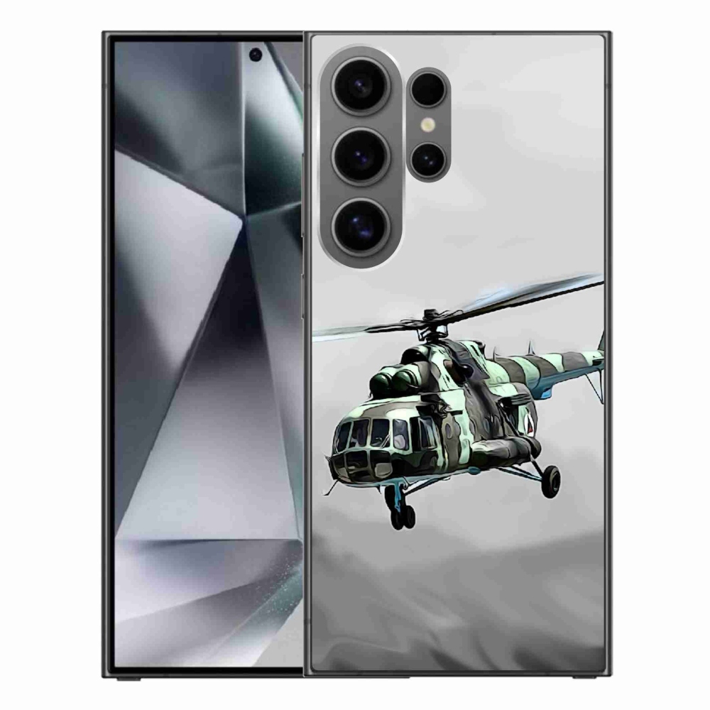 Gelový kryt mmCase na Samsung Galaxy S24 Ultra - vojenský vrtulník