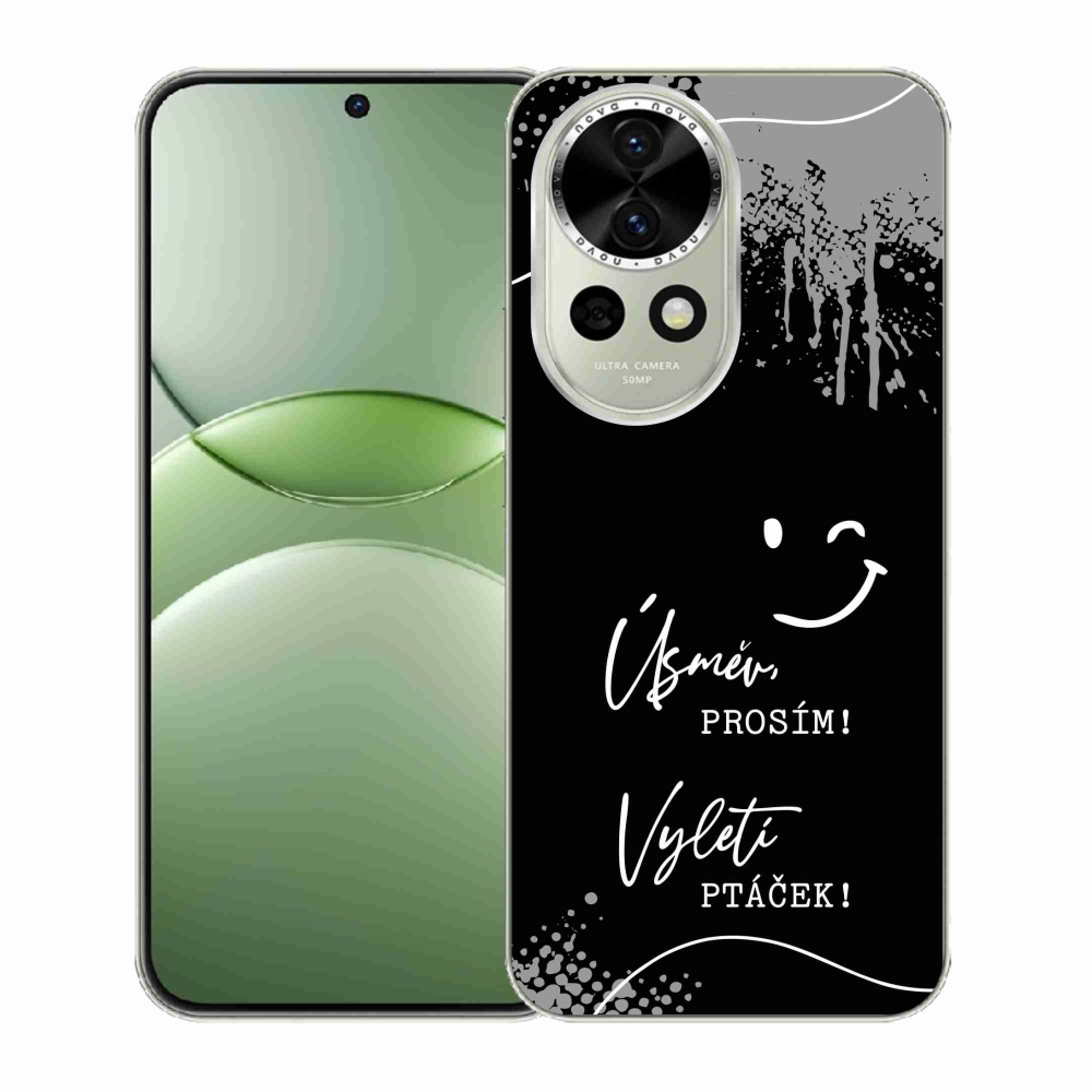 Gelový kryt mmCase na Huawei Nova 13 5G - vtipný text 4 černé pozadí