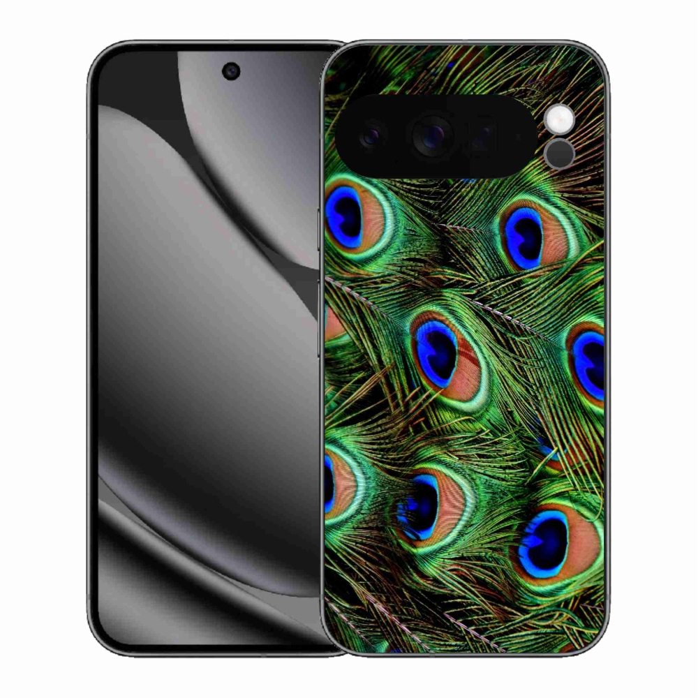 Gelový kryt mmCase na Google Pixel 10 Pro XL - paví peří