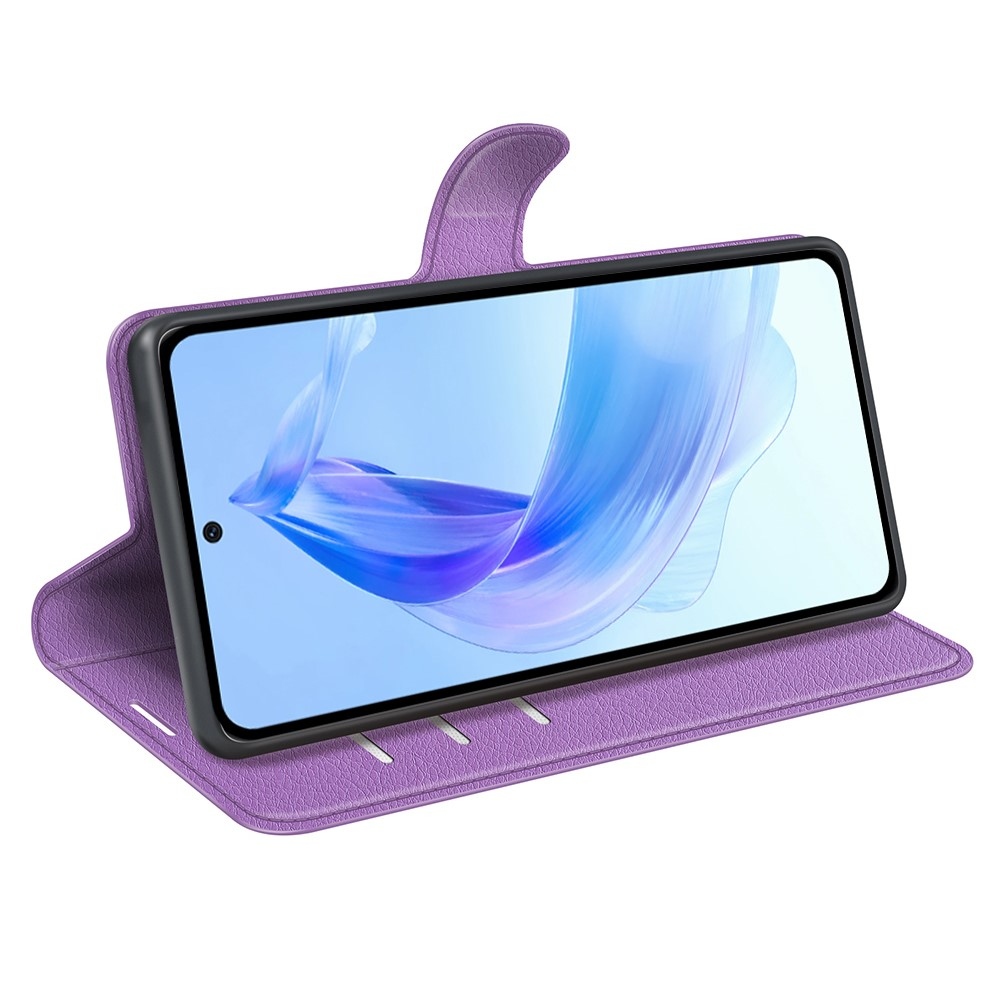 Litchi knížkové pouzdro na Honor 90 Lite - fialové