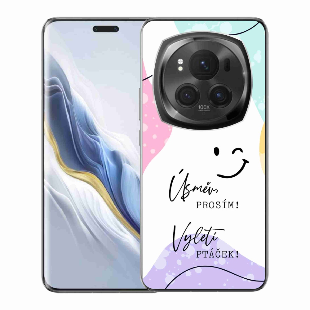 Gelový kryt mmCase na Honor Magic 6 Pro 5G - vtipný text 4 bílé pozadí