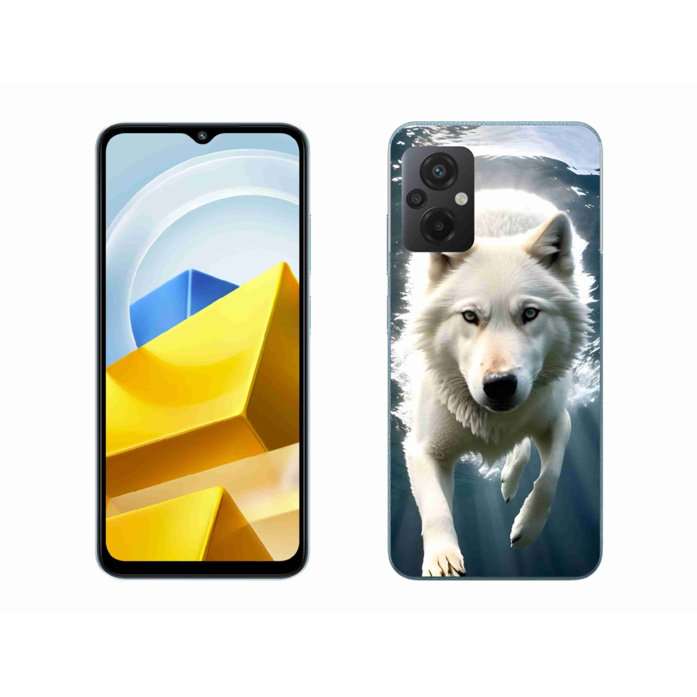 Gelový kryt mmCase na Xiaomi Poco M5 4G - bílý vlk