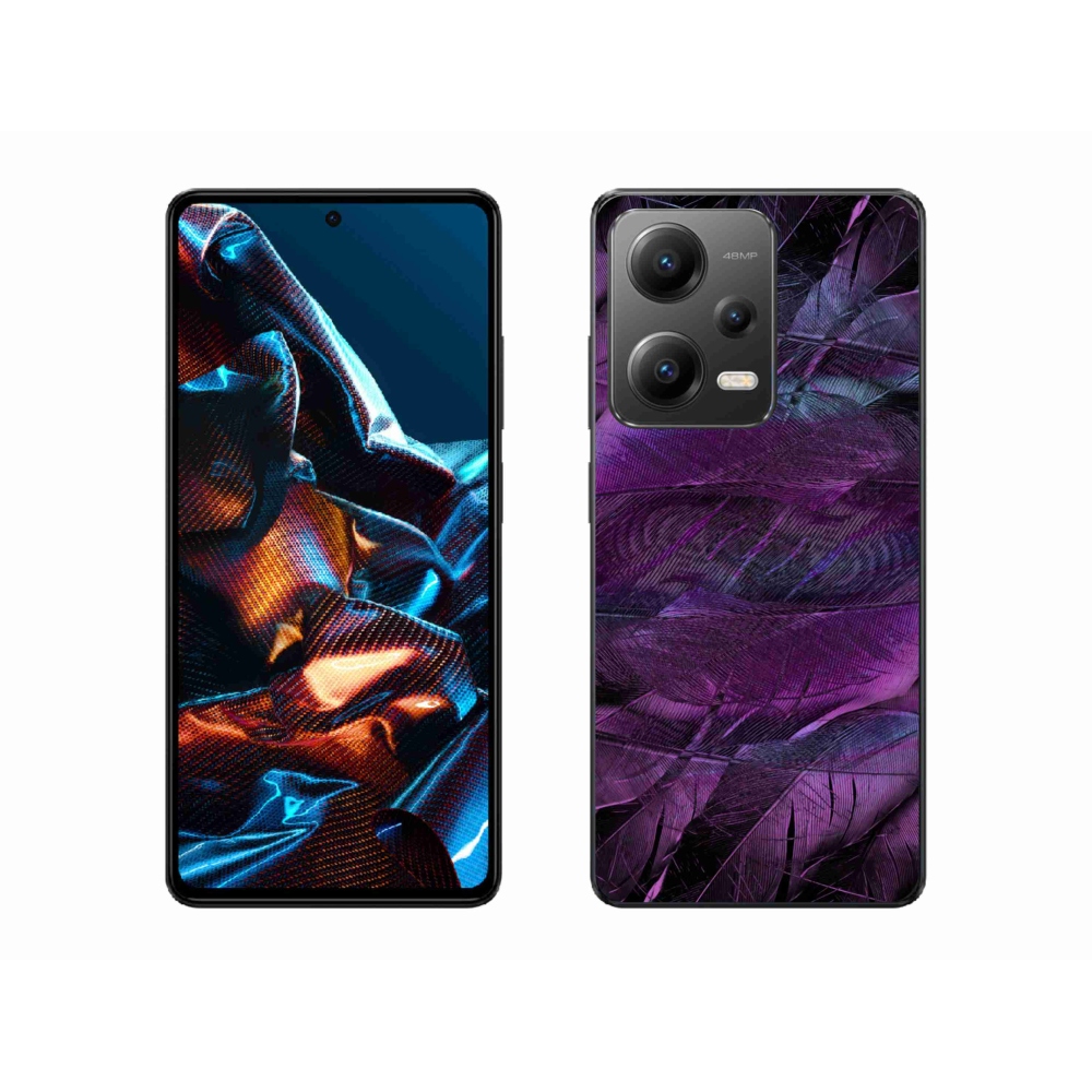 Gelový kryt mmCase na mobil Xiaomi Redmi Note 12 Pro 5G - fialová pírka