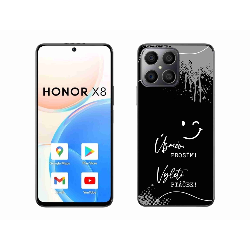 Gelový kryt mmCase na Honor X8 4G - vtipný text 4 černé pozadí