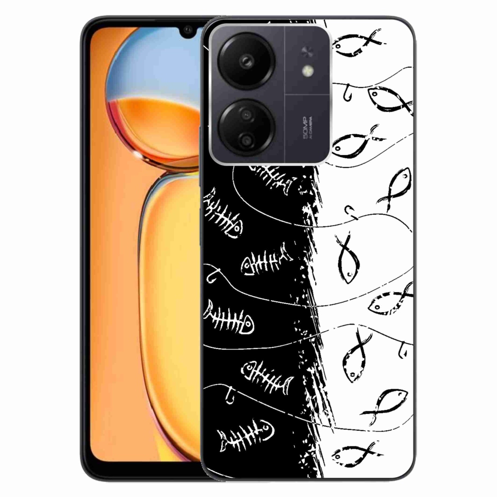 Gelový kryt mmCase na Xiaomi Poco C65/Redmi 13C - kostry a rybky
