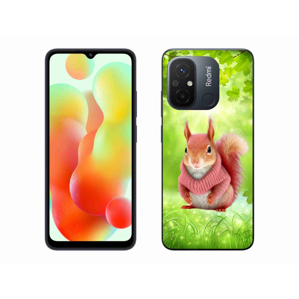 Gelový kryt mmCase na Xiaomi Redmi 12C - veverka ve svetru