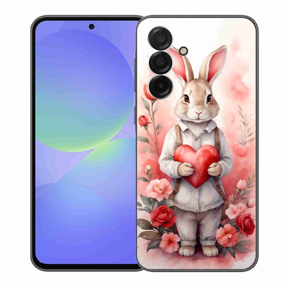 Gelový kryt mmCase na Samsung Galaxy A36 5G - zajíc se srdíčkem