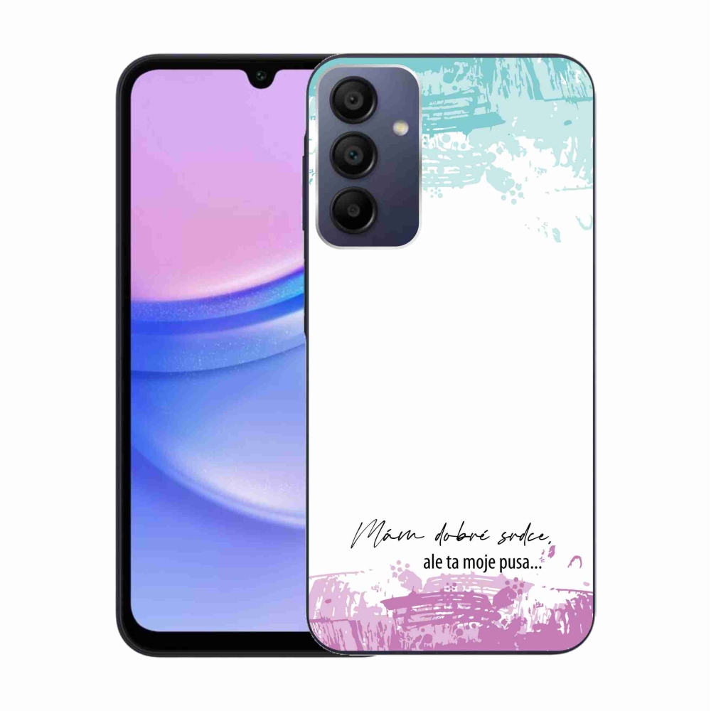 Gelový kryt mmCase na Samsung Galaxy A15 4G/5G - vtipný text 3 bílé pozadí