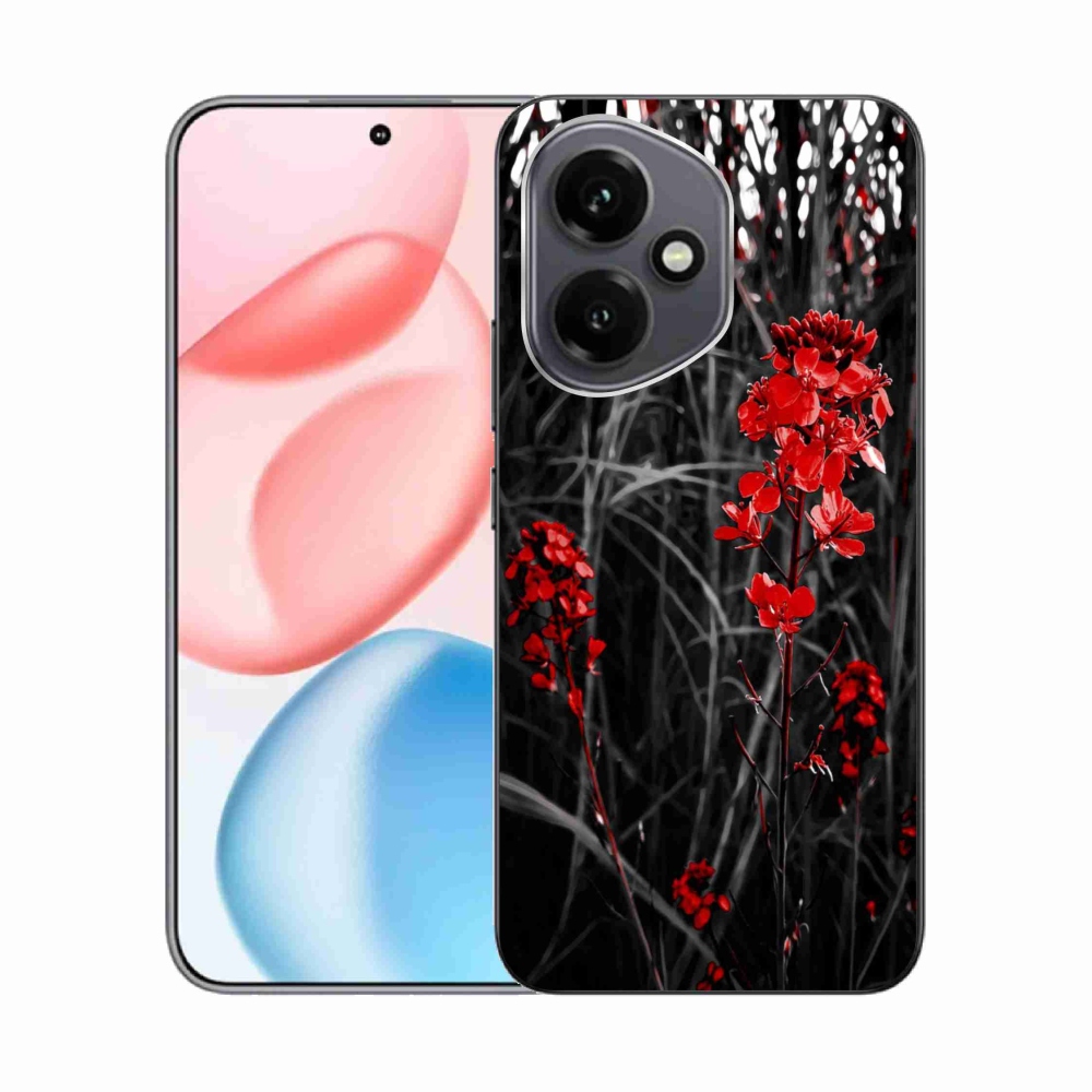 Gelový kryt mmCase na Honor 400 - červená rostlina