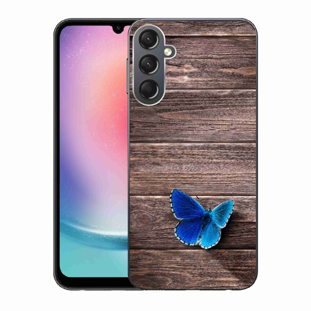 Gelový kryt mmCase na Samsung Galaxy A24 - modrý motýl 1