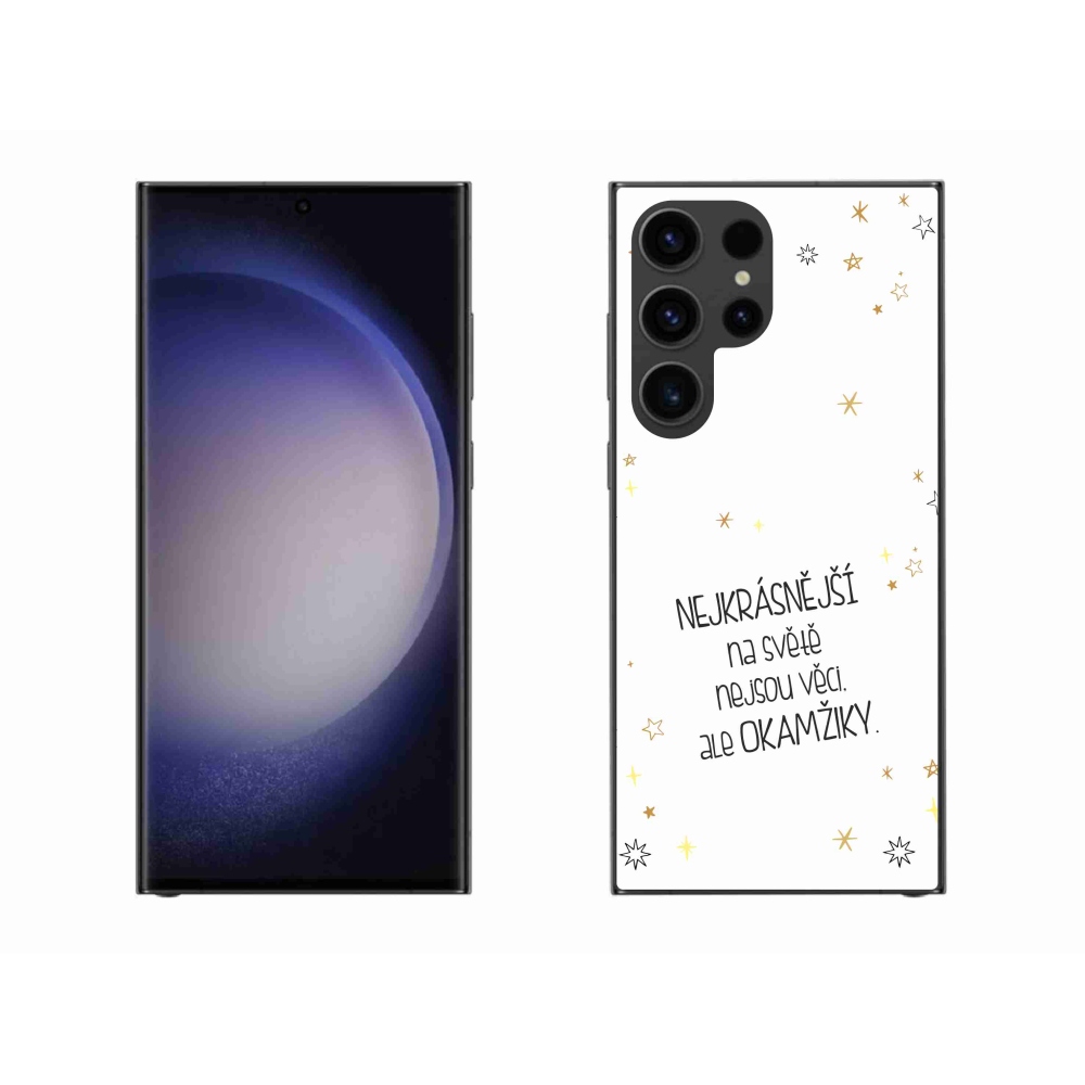 Gelový kryt mmCase na Samsung Galaxy S23 Ultra 5G - citát 4 bílé pozadí